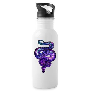 Néon Serpent Violet - Gourde avec paille intégrée - blanc - Droite