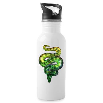 Neon Snake Green - Water bottle with straw - white - Right