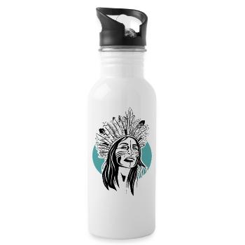 Caribbean - Water bottle with straw - white - Right