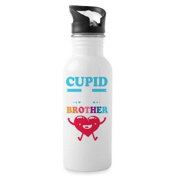 Gender Reveal Valentinstag Werdende Eltern - Trinkflasche mit integriertem Trinkhalm - Weiß - Rechts
