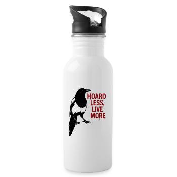Elster Graffiti Hoard Less Live More - Water bottle with straw - white - Right