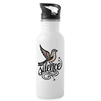Silence birth - Water bottle with straw - white - Right