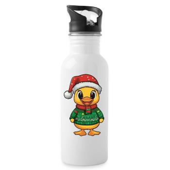 Duck Christmas - Water bottle with straw - white - Right