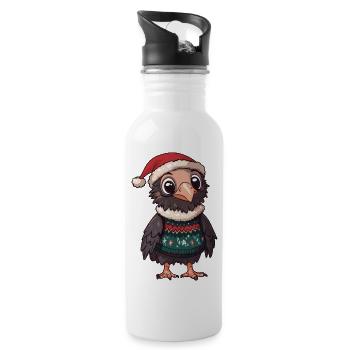 Aigle Oiseau Noël - Gourde avec paille intégrée - blanc - Droite
