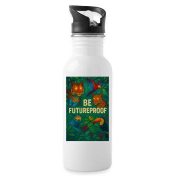 Seien Sie zukunftssicher - Trinkflasche mit integriertem Trinkhalm - Weiß - Rechts