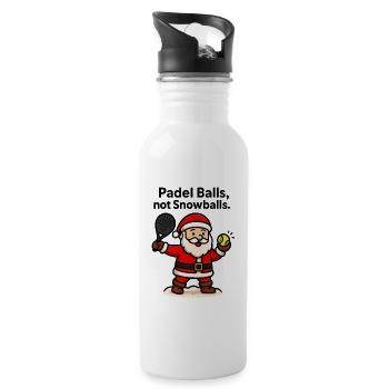 Padel Santa : Des balles au lieu de neige - Gourde avec paille intégrée - blanc - Droite