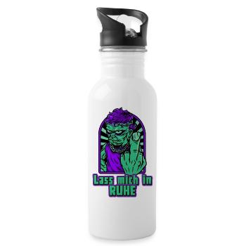 Lass mich in Ruhe Monster - Trinkflasche mit integriertem Trinkhalm - Weiß - Rechts