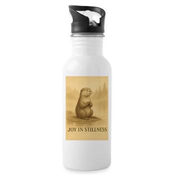 Joy in Silence Meditation Animal - Water bottle with straw - white - Right