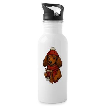 Winter warmth dog with drink - Water bottle with straw - white - Right