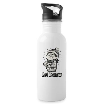 Weihnachten Let it Snow - Trinkflasche mit integriertem Trinkhalm - Weiß - Rechts
