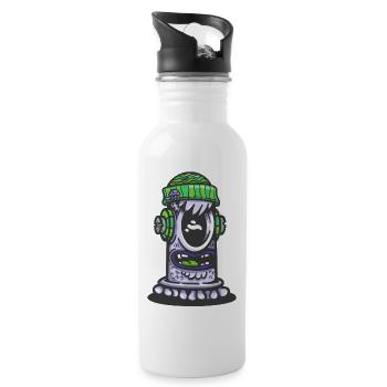Retro Green Monster Lamp - Water bottle with straw - white - Right