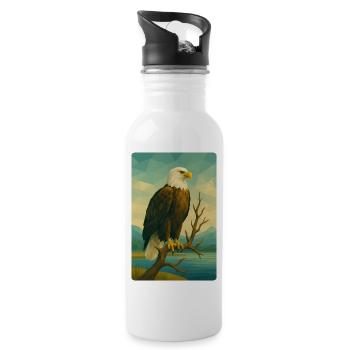 Pygargue à tête blanche Polynature - Gourde avec paille intégrée - blanc - Droite