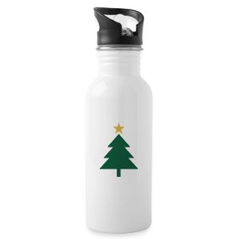 Minimal Christmas tree with star - Water bottle with straw - white - Right