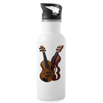 GUITAR LOVERS - sound & vision - Gourde avec paille intégrée - blanc - Droite