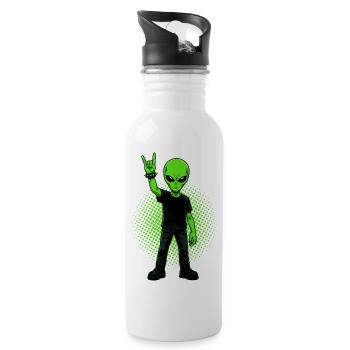 Heavy Metal Alien - Water bottle with straw - white - Right