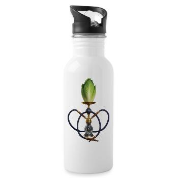 BELGA CHICHA – Belgien - Trinkflasche mit integriertem Trinkhalm - Weiß - Rechts