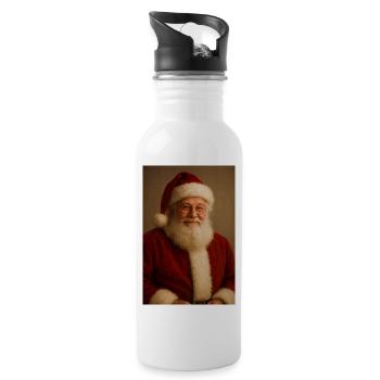 Santa Claus in classic red costume - Water bottle with straw - white - Right