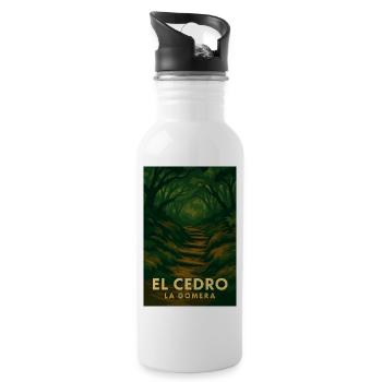 El Cedro – Mystischer Waldpfad - Trinkflasche mit integriertem Trinkhalm - Weiß - Rechts
