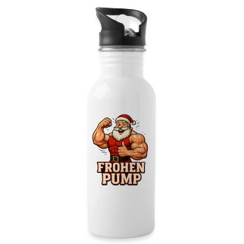 Merry Pump Santa Claus Christmas - Water bottle with straw - white - Right