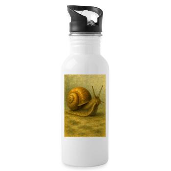 Escargot d’or encore lumineux - Gourde avec paille intégrée - blanc - Droite