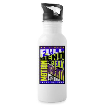 Snowboarding Design – Freestyle Gravity Control - Water bottle with straw - white - Right