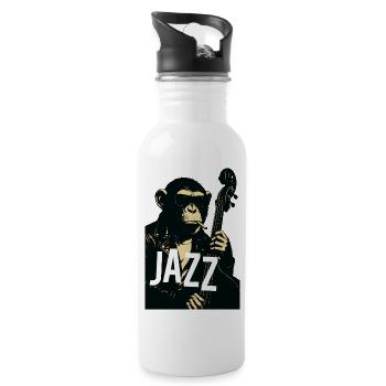 Jazz Monkey Noir Tee - Gourde avec paille intégrée - blanc - Droite
