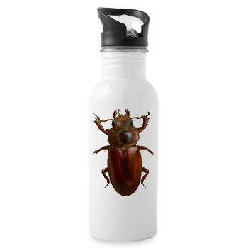 Crête de l'insecte bronze - Gourde avec paille intégrée - blanc - Droite