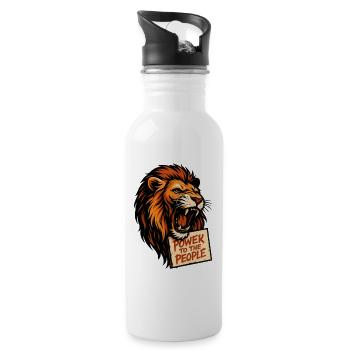 Löwenkraft Poster Slogan - Water bottle with straw - white - Right