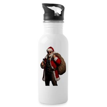 Cooler Weihnachtsmann – Erwachsenenhumor Weihnachten - Trinkflasche mit integriertem Trinkhalm - Weiß - Rechts