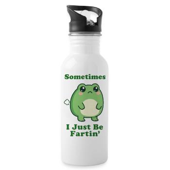 Sometimes I Just Be Fartin' Frog - Water bottle with straw - white - Right