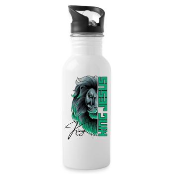 King Jesus - Löwe von Juda - christlich - Trinkflasche mit integriertem Trinkhalm - Weiß - Rechts