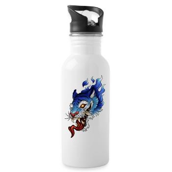 OniTiger - Trinkflasche mit integriertem Trinkhalm - Weiß - Rechts