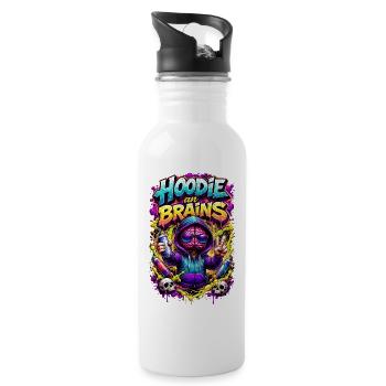Hoodie Brain Graffiti - Water bottle with straw - white - Right