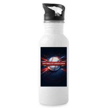 Softball is our life - Water bottle with straw - white - Right