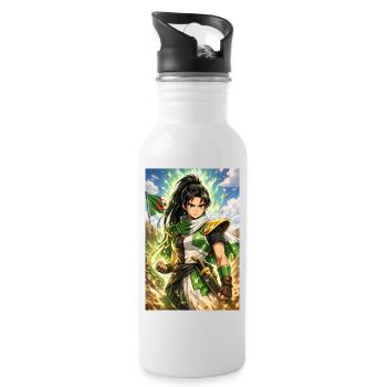 DZ Manga – Frauen - Trinkflasche mit integriertem Trinkhalm - Weiß - Rechts