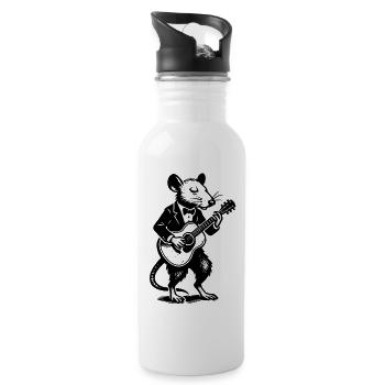 Souris jazz en smoking - Gourde avec paille intégrée - blanc - Droite