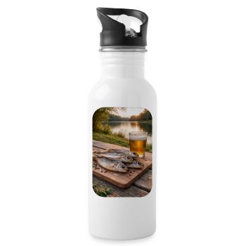 by the lake - Water bottle with straw - white - Right