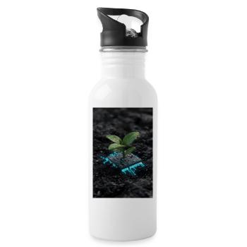 Cyber-Keimling auf Circuit Core - Trinkflasche mit integriertem Trinkhalm - Weiß - Rechts