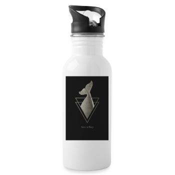 Into the Deep – Whale Poster Minimal Art - Water bottle with straw - white - Right