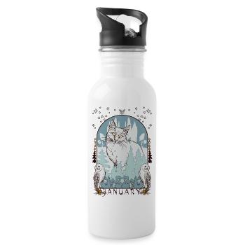 JANUAR - Trinkflasche mit integriertem Trinkhalm - Weiß - Rechts
