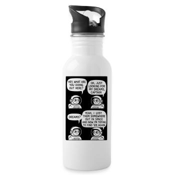 Astronaut verlorene Träume wiederfinden Cartoon - Trinkflasche mit integriertem Trinkhalm - Weiß - Rechts