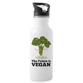 The Future is Vegan - Water bottle with straw - white - Right