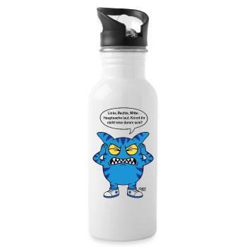 Könnt ihr nicht leise dumm sein? Zooki Spruch - Trinkflasche mit integriertem Trinkhalm - Weiß - Rechts