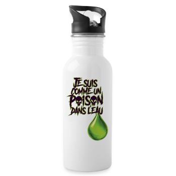 GIFT IM WASSER #3 – lass uns reden. - Trinkflasche mit integriertem Trinkhalm - Weiß - Rechts