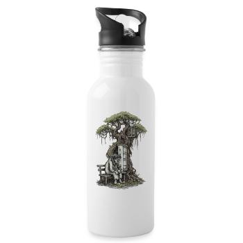 Root House of Solitude - Water bottle with straw - white - Right