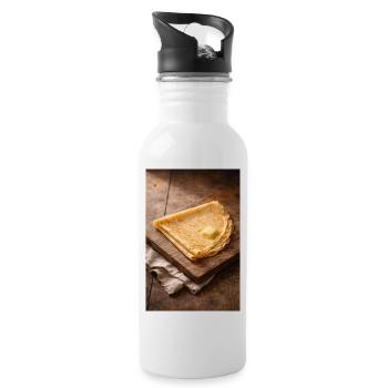 Crispy crepes with butter - Water bottle with straw - white - Right