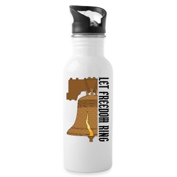 Let Freedom Ring Liberty Bell - Trinkflasche mit integriertem Trinkhalm - Weiß - Rechts