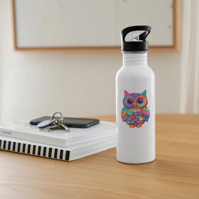 Trinkflasche mit integriertem Trinkhalm