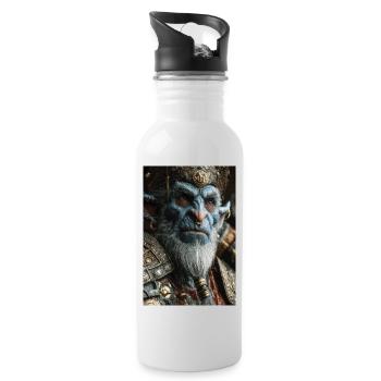 Orc King in Ornate Armor - Water bottle with straw - white - Right