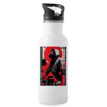 Le masque à gaz dans la dystopie du graffiti - Gourde avec paille intégrée - blanc - Droite